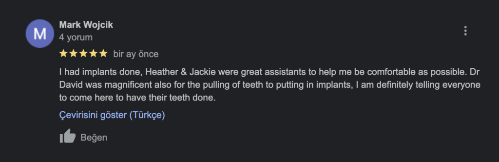 Dental Implant Patient Review